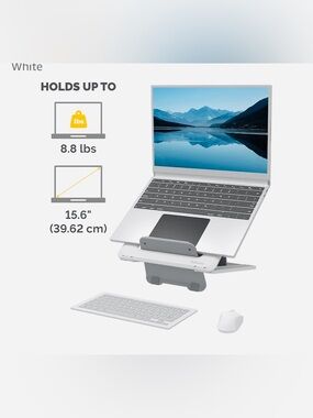 White Adjustable Laptop & Tablet Stand -